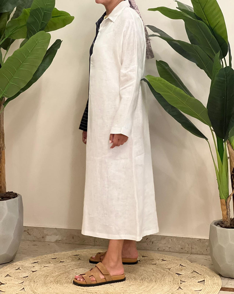 Linen striped dress