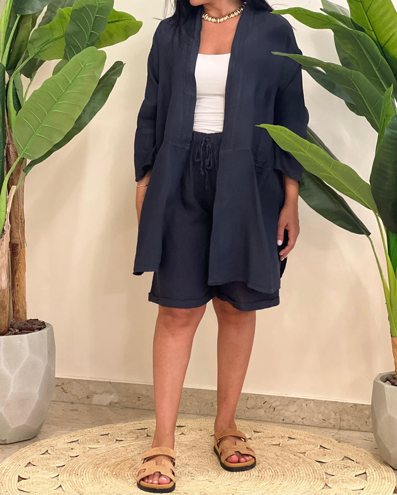 Short linen set