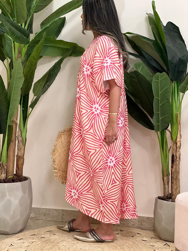 Linen patterened dress