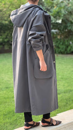 Trench coat with black line