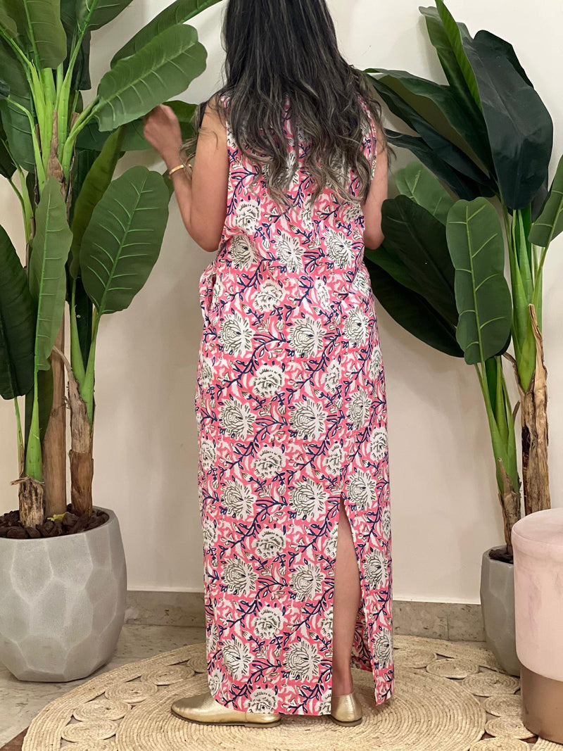 sleeveless patterned dress (available in colours)