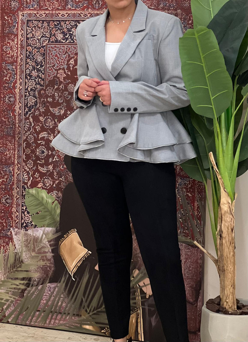Grey peplum jacket