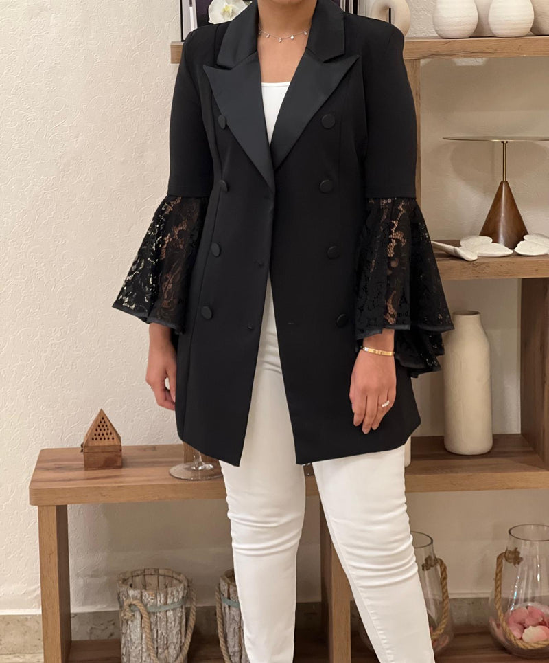 Black blazer with lace