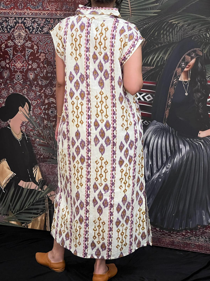 Linen pattern dress
