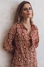 Red shirt dress