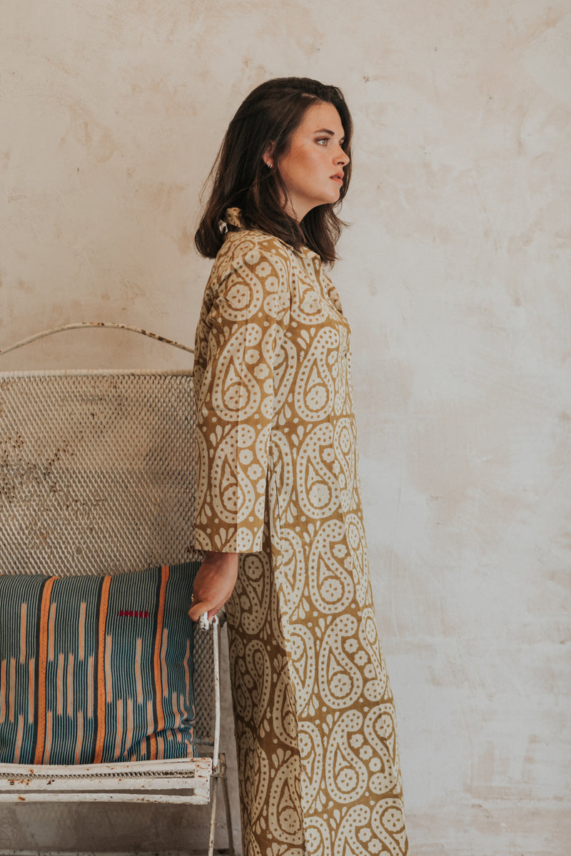 Mustartd shirt dress