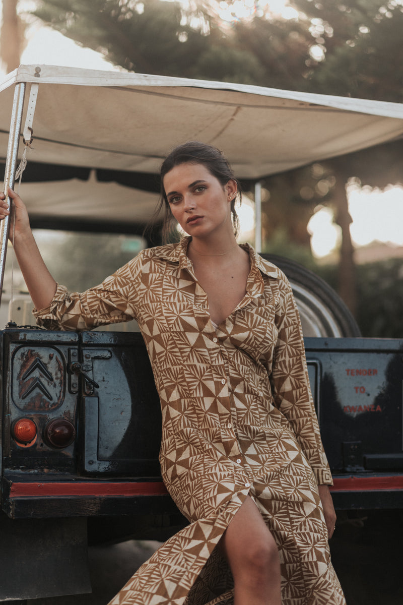 Mustartd shirt dress