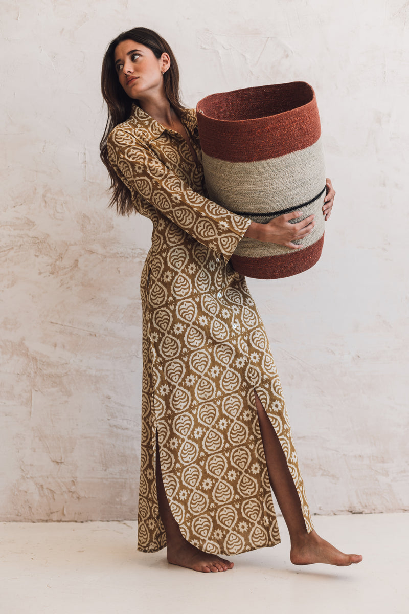 Mustartd shirt dress