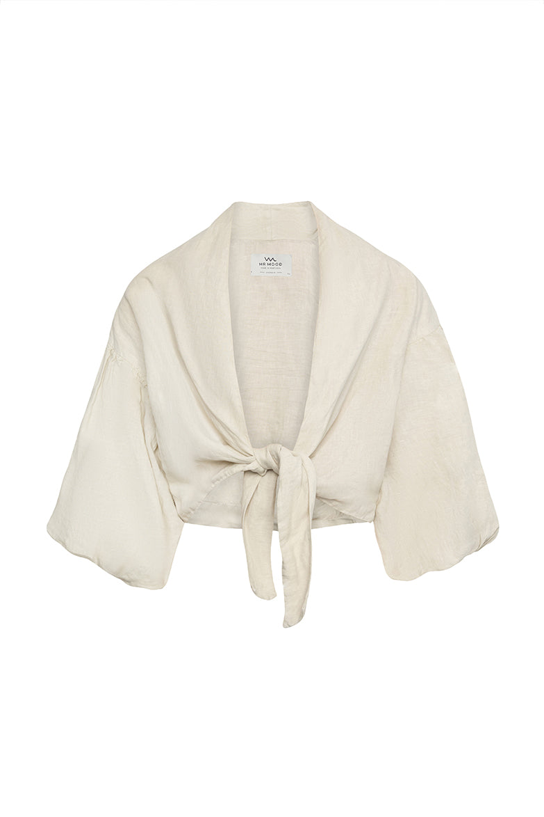 Beige linen top