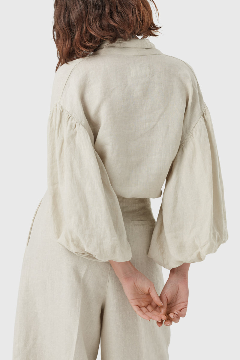 Beige linen top