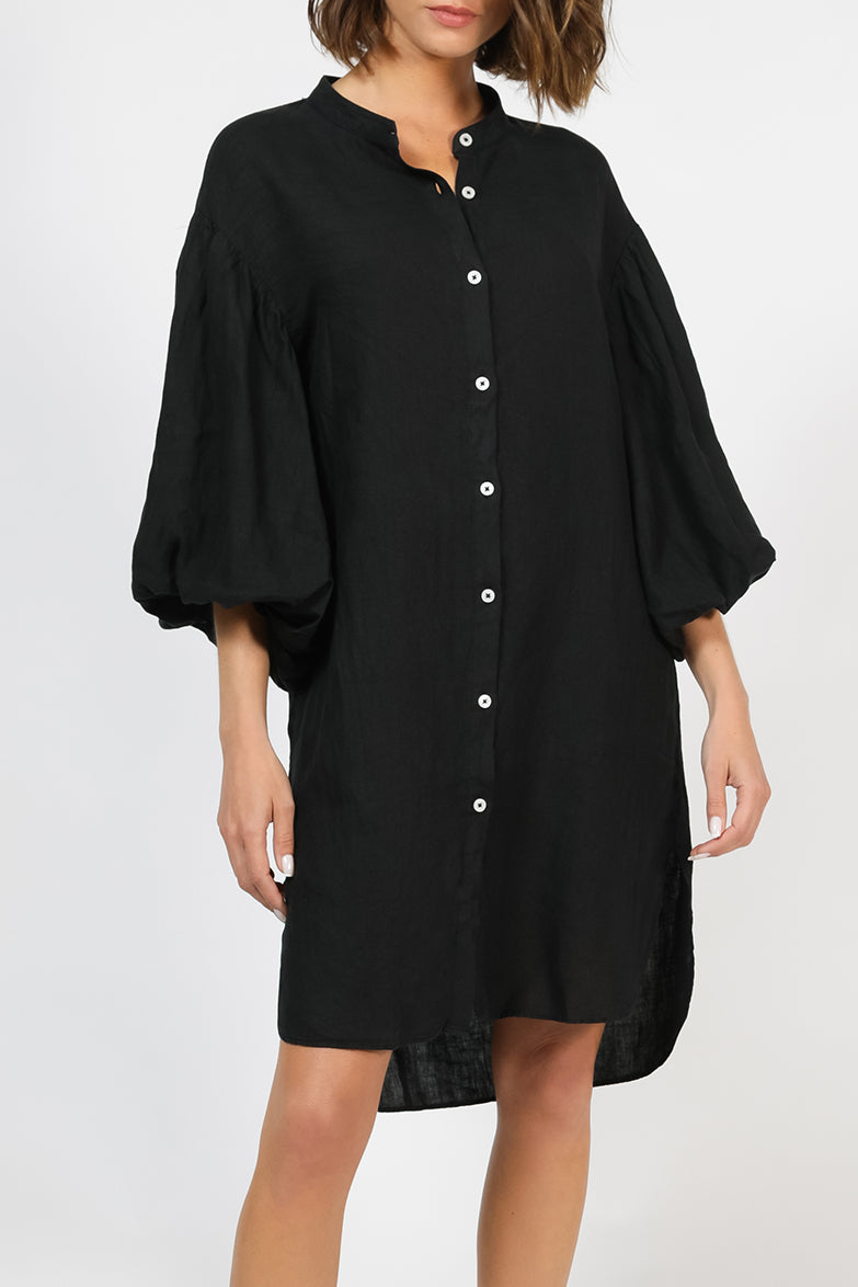 Black Puff sleeves dress