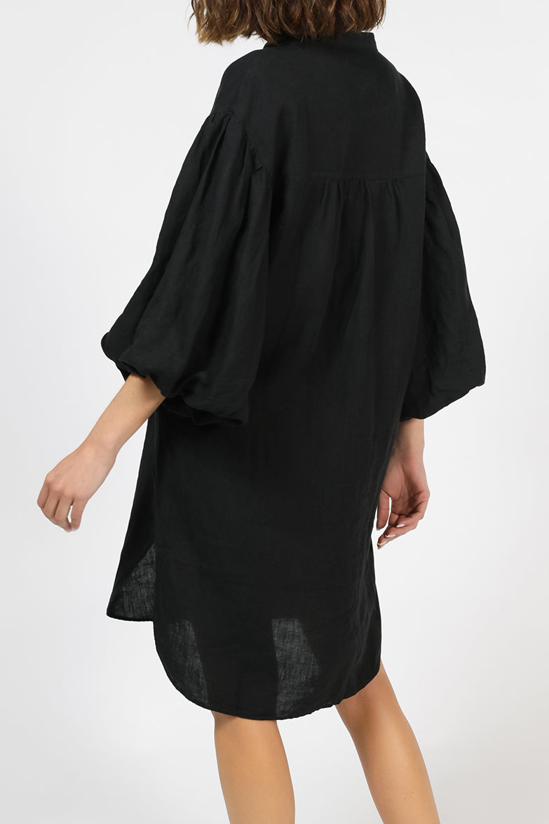 Black Puff sleeves dress