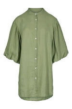 Olive Puff sleeves dress