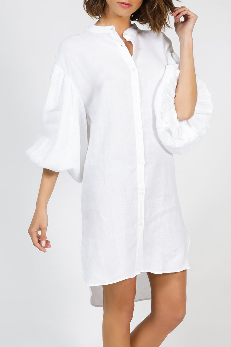 White Puff sleeves dress