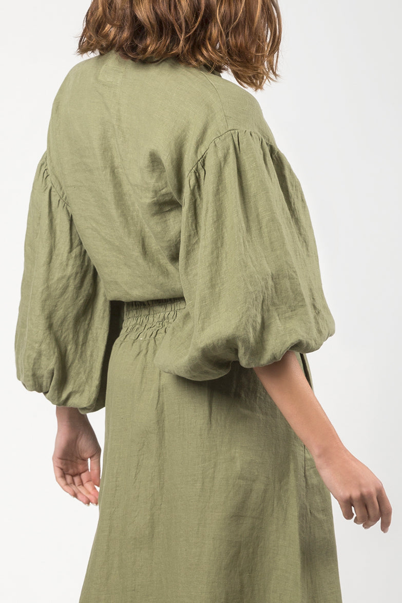 Olive linen top