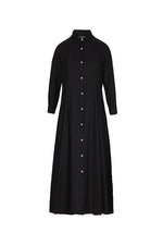 Black long linen dress
