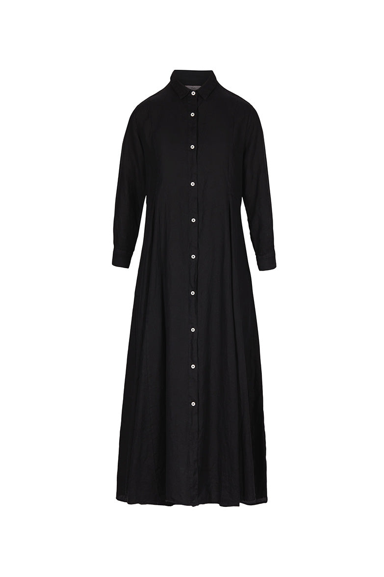Black long linen dress