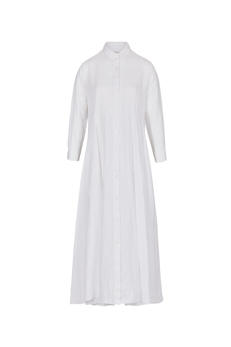 White long linen dress