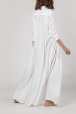 White long linen dress
