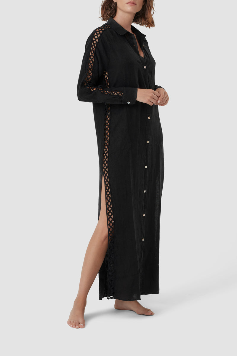 Black shirt dress