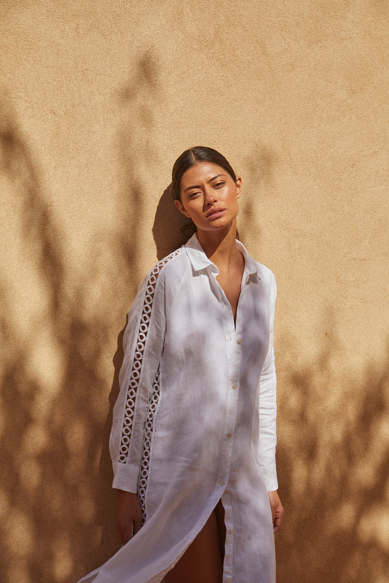 White shirt dress