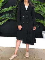 Pleated blazer dress