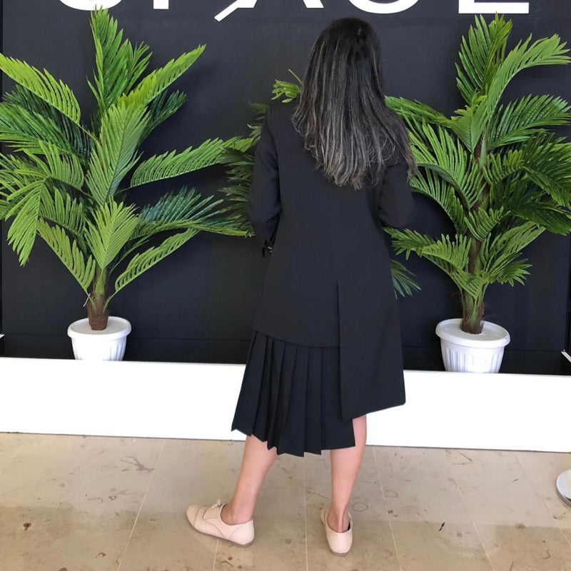 Pleated blazer dress