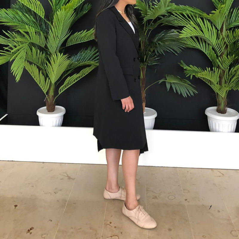 Pleated blazer dress