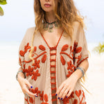 Terracotta embroidery dress