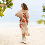 Terracotta embroidery dress