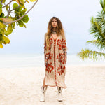 Terracotta embroidery dress
