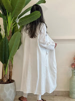 White linen cardigan with pockets