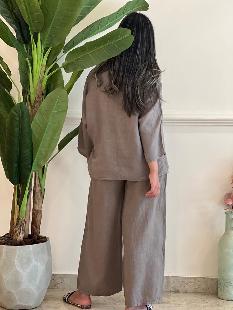 Khaki linen set
