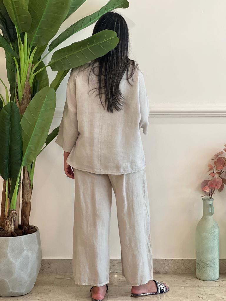 Beige linen set