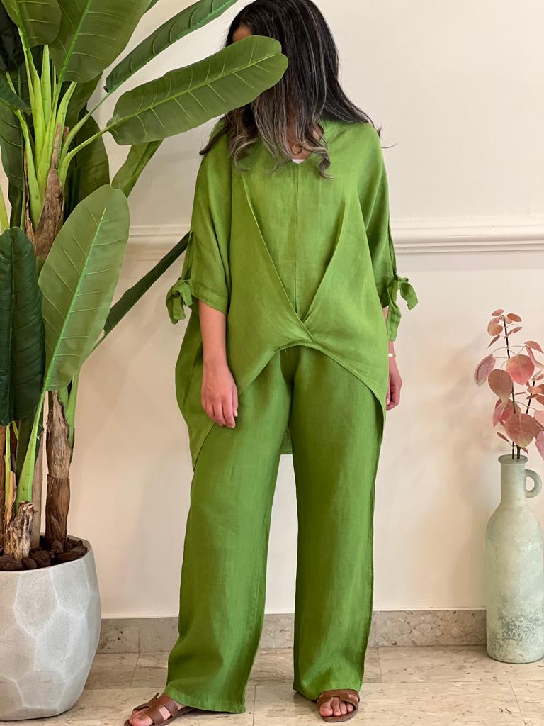 Green linen set