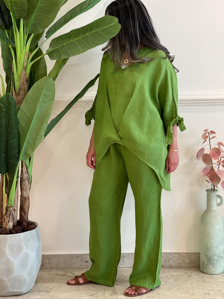 Green linen set
