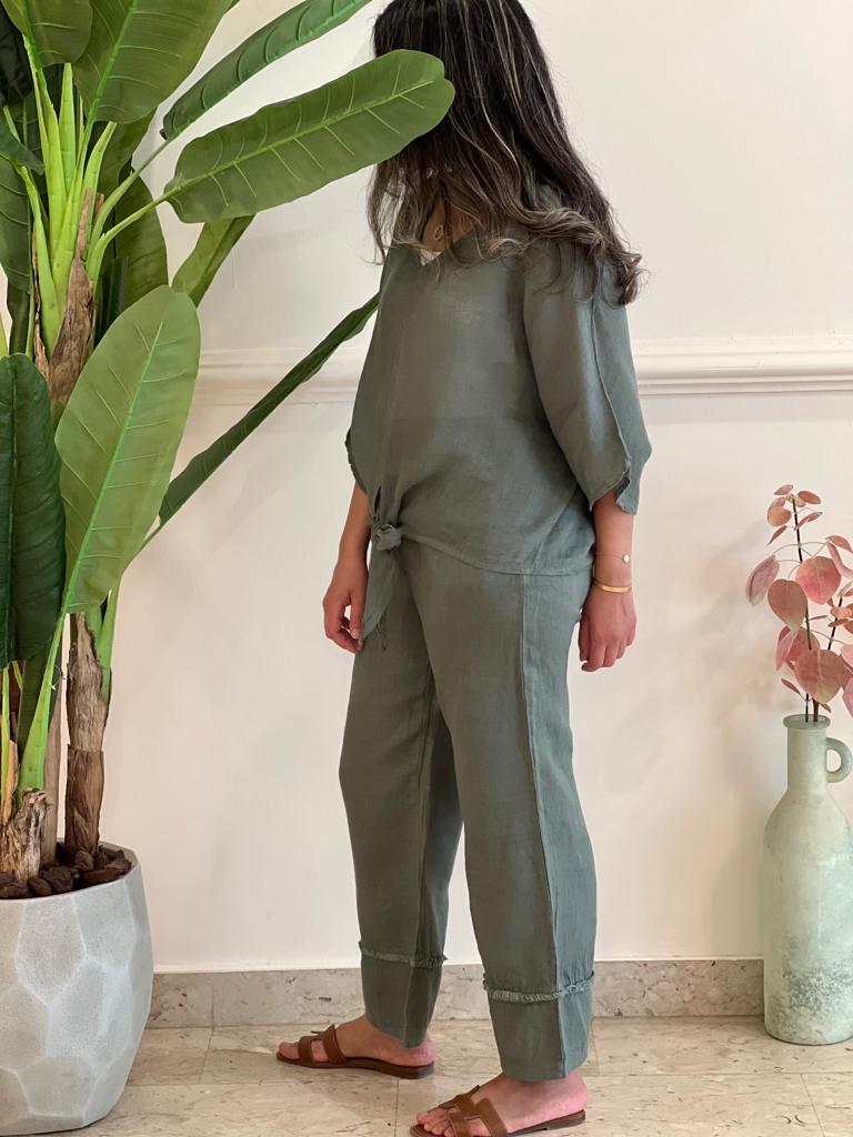 Olive linen set