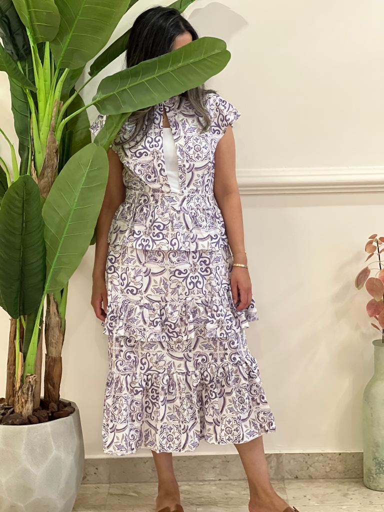Purple patterned dress