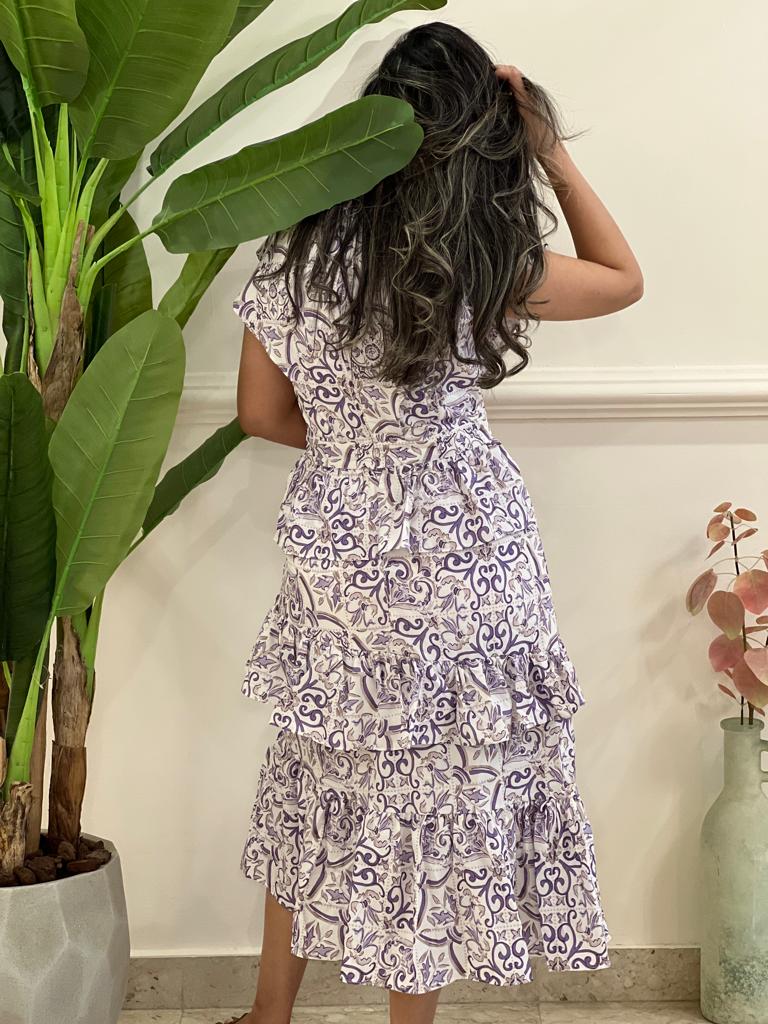 Purple patterned dress