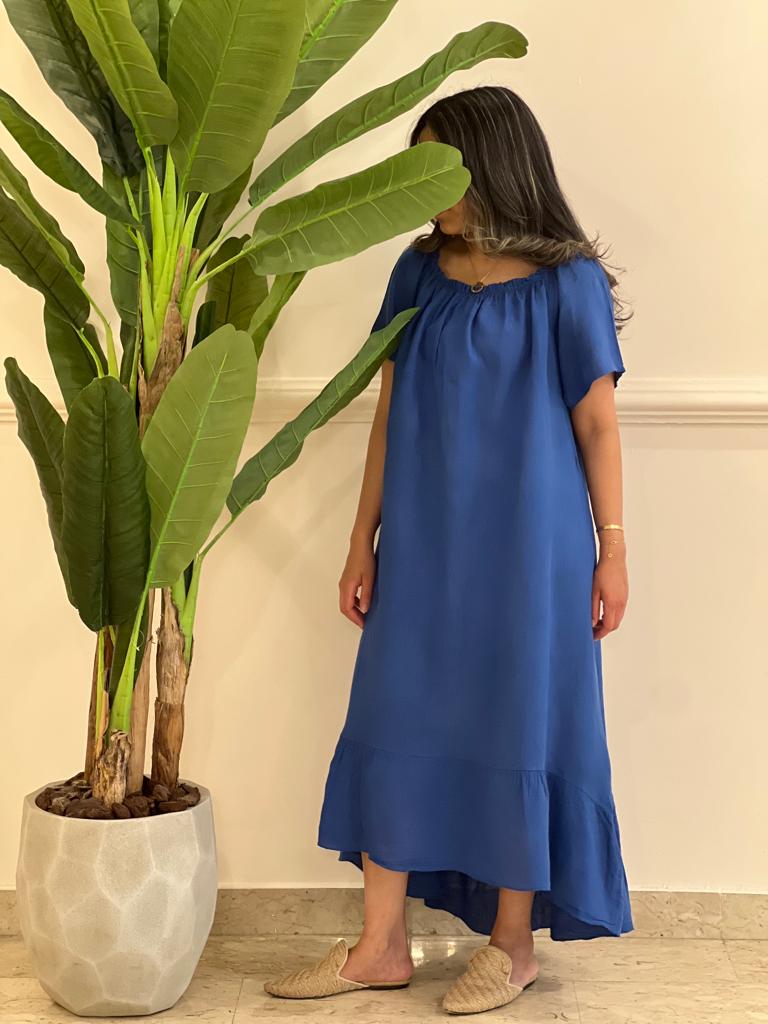 Off-Shoulders linen dress (available in colours)
