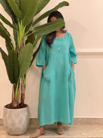 Linen dress with pockets (available in colours)