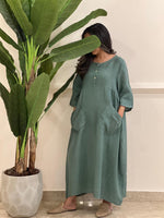 Linen dress with pockets (available in colours)