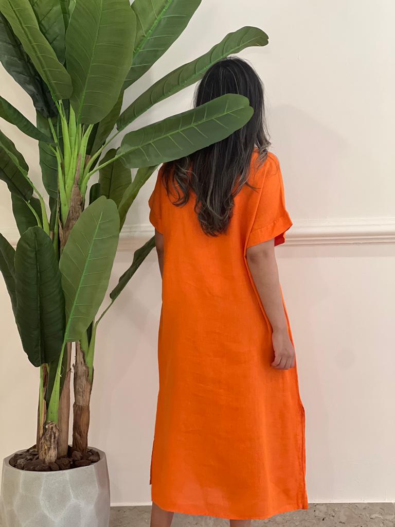 Linen midi dress (available in colours)