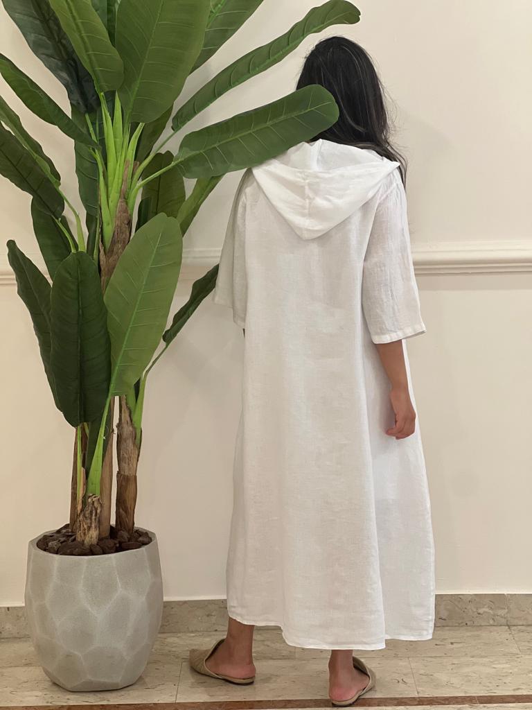 Hooded Linen dress