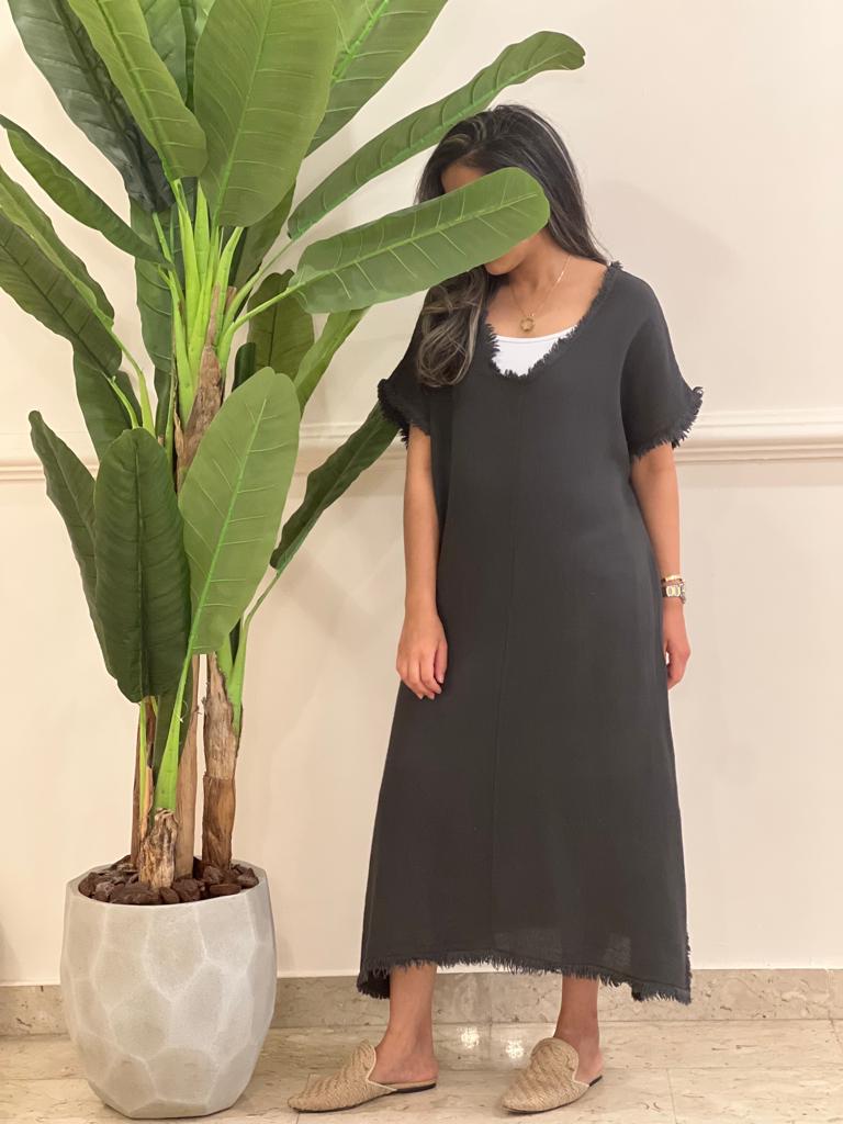 Linen midi dress (available in colours)