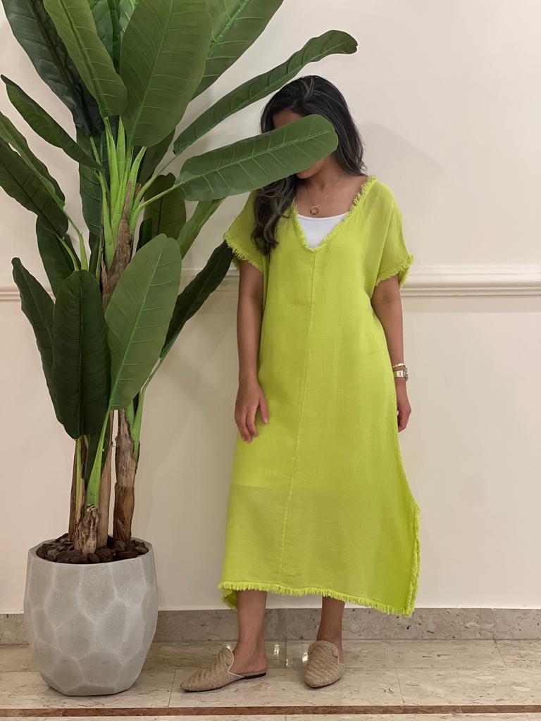 Linen midi dress (available in colours)