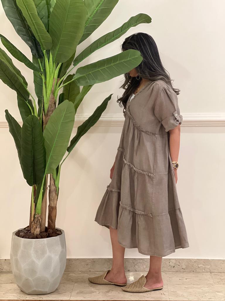 Linen midi dress (available in colours)