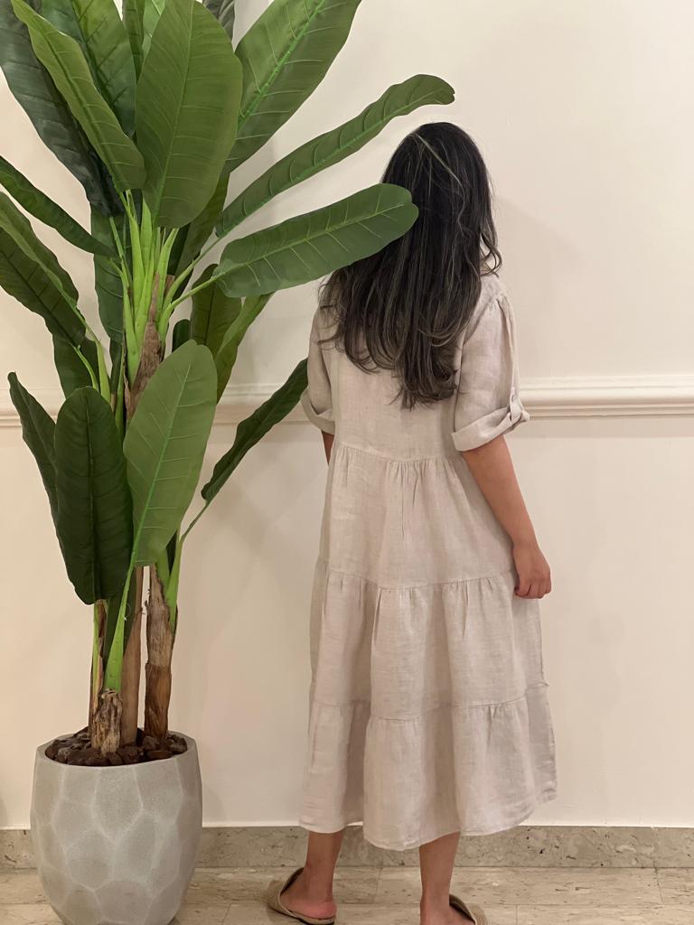 Linen midi dress (available in colours)