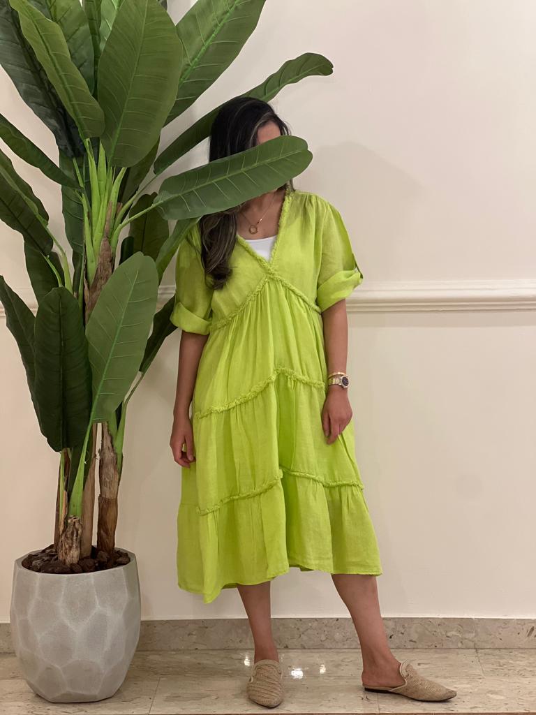 Linen midi dress (available in colours)