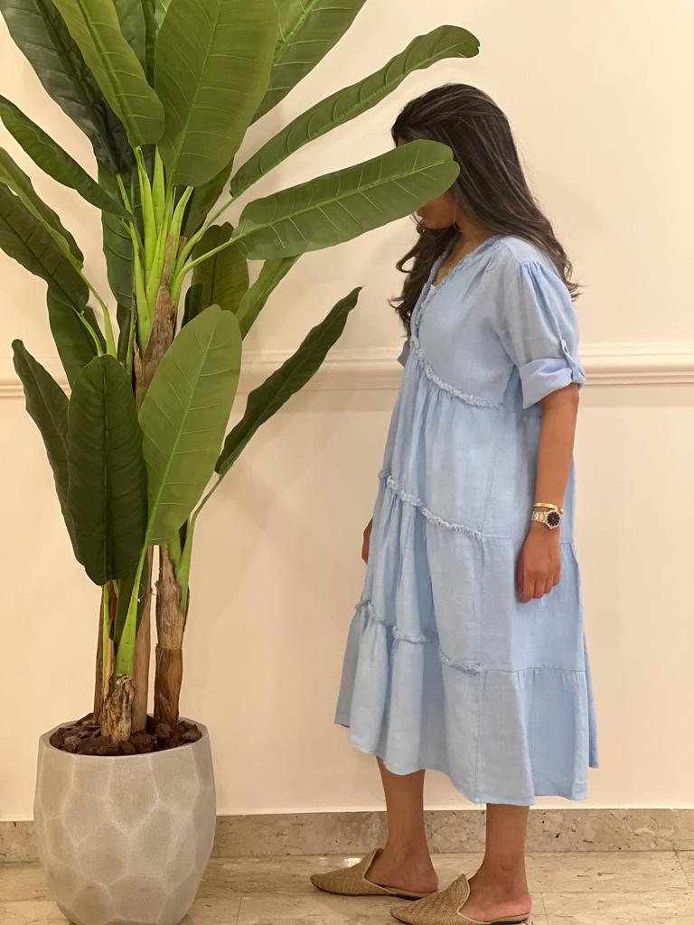 Linen midi dress (available in colours)